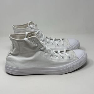 Converse All Star Chuck Taylor Mens 13 Triple White Canvas High Top Shoes